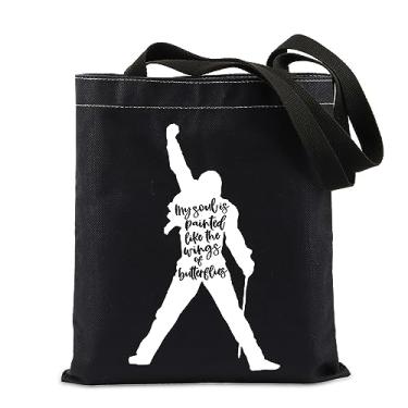Imagem de TIIMG Singer Song Gift Rock Lovers Gift Music Lovers Gift My Soul Is Painted Like The Wings of Butterflies Tote Bag, Preto, big, My Soul is