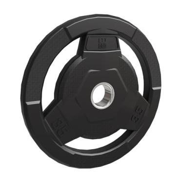 Imagem de FAGUS H Placa olímpica revestida de borracha de 5 cm para barra, placas de peso de ferro fundido sólido para treinamento de força, halterofilismo, crossfit, academia doméstica, 16 kg individual