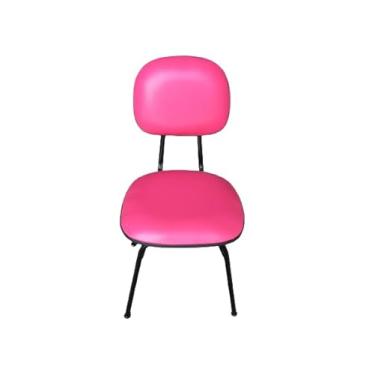 Imagem de Cadeira Secretária Pé Palito Fixa tecido curvim (Rosa)