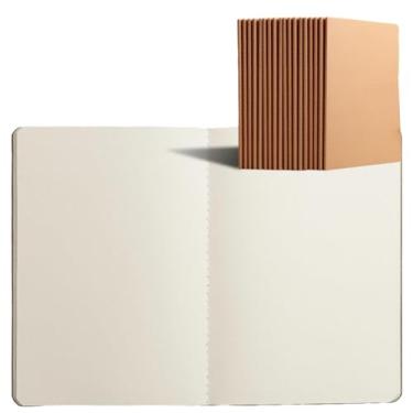 Imagem de Caderno de couro bovino simples para estudantes, caderno de prática de linha de carro de papel bovino B5 em branco (36 folhas)