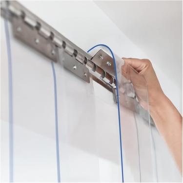 Imagem de Cortina de tira de plástico Cortina de freezer de PVC transparente Tira de porta de plástico sobreposição de 3 cm para freezers walk-in, armazéns e salas limpas (cor: 2,5 mm, tamanho: 1,05 x