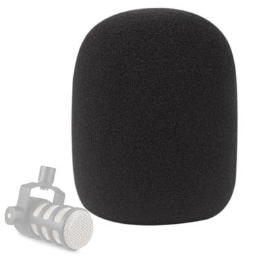 Imagem de HIYANCO Capa de microfone de espuma para para-brisas com filtro pop Podmic projetada para microfone de transmissão Rode PodMic microfone de diafragma grande para bloquear plosives