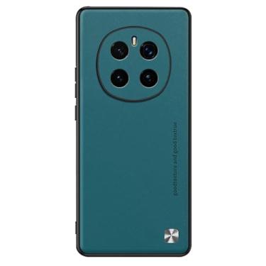Imagem de POYUFRG Capa de telefone para Honor Magic 7 Pro/7, ultrafina, anti-impressão digital, proteção total para lentes de couro, capa estilo empresarial, verde, 7