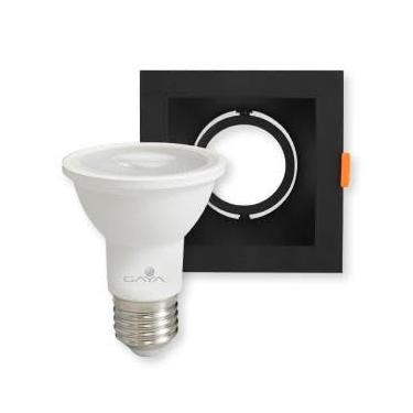 Imagem de Spot Embutir Antiofuscante Preto Lâmpada Dimerizável 7W