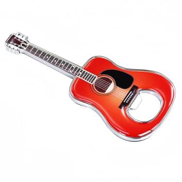 Imagem de LanHong 1 peça/conjunto abridor de garrafas cerveja em forma de guitarra abridor de garrafas guitarra presente utensílios de cozinha para bebedores música amante de guitarra (vermelho3)