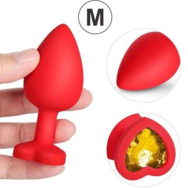 Imagem de Plug Anal Médio em Silicone Aveludado Joia Formato Coração - Aphrodisi