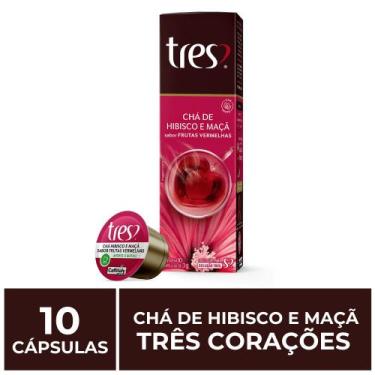 Imagem de 10 Cápsulas Três Corações, Chá Hibisco e Maçã