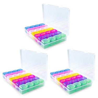 Imagem de Kit 3 Caixa Organizadora Multiuso Multicolor com Divisórias Miçanga Gl