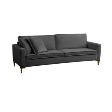 Imagem de Sofá 3 Lugares Seattle Veludo Cinza Grafite - Meu Estofado, Cinza Graf