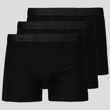 Imagem de Kit 3 Cuecas Boxer Lupo Elastic Soft Preta, P