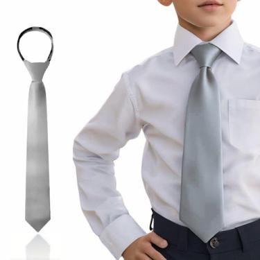 Imagem de Gravata Slim Social Com Nó Pronto E zíper Juvenil 6 a 16 Anos - ITUDEZ