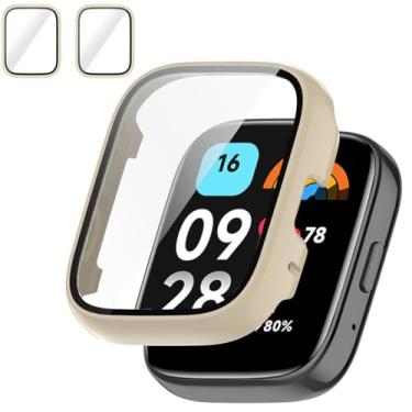 Imagem de Rc-Z Capa protetora de tela para Xiaomi Redmi Watch 3/3 lite/3 Active Smartwatch, amortecedor de PC rígido e acessórios de substituição de filme de vidro temperado para Redmi Watch 3/3 Lite/3 Active,