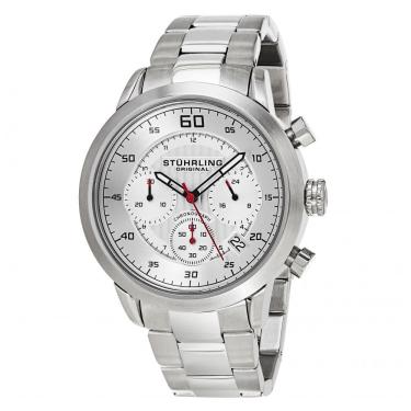 Imagem de Relógio Masculino Stuhrling Concorso 816 Quartzo 42mm com Cronográfo, Prata
