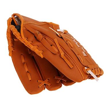 Imagem de Hóquei de Softball de Beisebol Fornece Luvas para Suas mãos. Prática Adulta do Basebol das Luvas 12.5In Brown Dos Esportes do Pvc (10,5 polegadas)