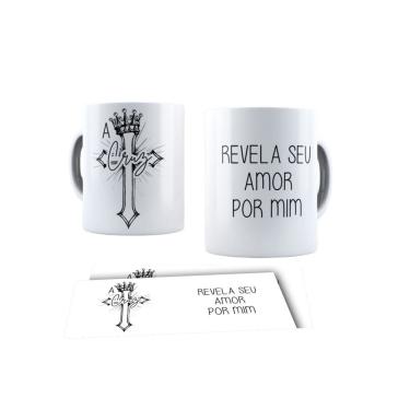 Imagem de Caneca Evangelica de Porcelana Personalizada Religião Cristã Ele Vive