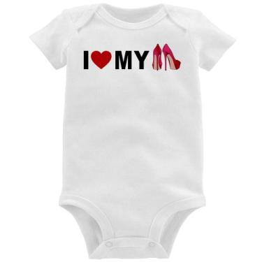 Imagem de Body Bebê I Love My Shoes - Foca na Moda, Branco, M