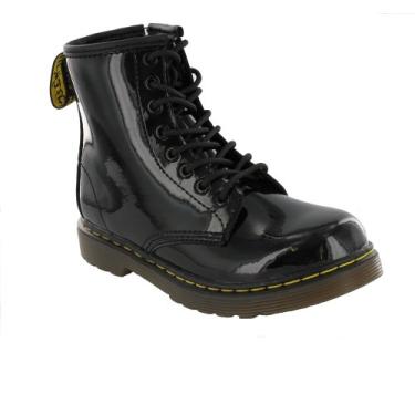 Imagem de Dr. Martens Bota de couro 1460 com 8 olhos, Lamper de patente preta, 12 Little Kid