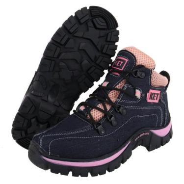 Imagem de Bota Infantil Meninas Coturno Tenis Adventure Jeans/rosa - ketter boot