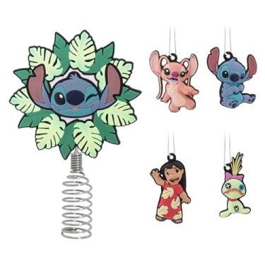 Imagem de Hallmark Disney Lilo & Stitch Mini enfeite de árvore de Natal e ornamentos, conjunto de 5, presentes para fãs da Disney