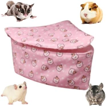 Imagem de Sugar Glider Hammock Sleeping Nest House Bed Winter Warm for Cage Corner for Rat Parrot Ferret Squirrel Small Pet Cage Accessories (rosa, grande)