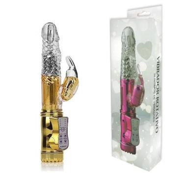 Imagem de Vibrador Rotativo 36 Funções com Estimulador Clitoriano 22,5x3x5 Miss 
