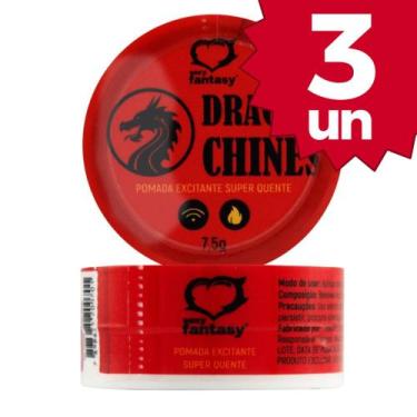 Imagem de Kit 3 Dragão Chinês Pomada Excitante Super Quente 7,5g Sexy Fantasy