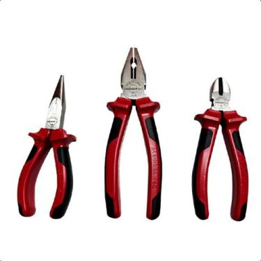 Imagem de Jogo De 3 Alicates Corte Bico e Universal Gedore Red