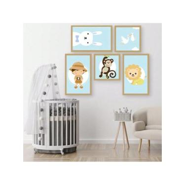 Imagem de Kit 5 Placas Quadros Decorativos Quarto Baby Infantil Menino Menina 70
