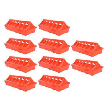 Imagem de Conjunto de 10 comedouros e bebedouros para pintinhos – Bandeja de alimentação de aves de plástico com 12 dispensadores de pratos para galinhas, patos e codornas