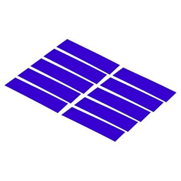 Imagem de PATIKIL Placa de nome com gravação em branco de 20 x 5 cm, pacote com 10 placas de nome personalizadas para mesa de escritório para impressão a laser DIY, azul