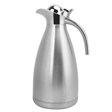 Imagem de Garrafa térmica térmica de aço inoxidável com isolamento a vácuo, 2L, grande capacidade, pote de café, garrafa de água para casa, escritório, viagem, prata