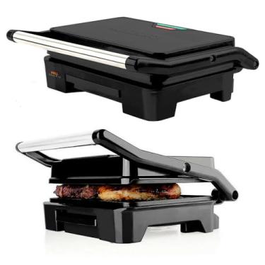 Imagem de Grill Elétrico Mallory ChefPro com 900W,Antiaderente, Placas Ajustáveis, Coletor de Gordura Integrado, Alça Fria – 220V