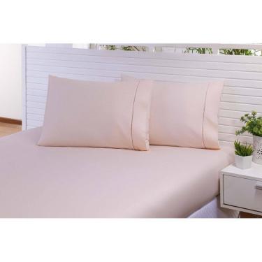 Imagem de Lençol Casal 3 Peças C/Elástico Percal 100% Algodão 200 Fios