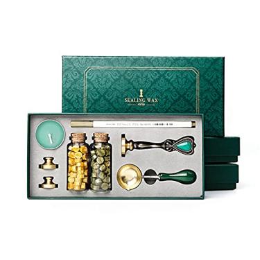 Imagem de Kit de Selo de Cera, Selo de Cera Requintado Carimbo de Cera de Natal Com Mais Opções e um Conjunto Completo de Ferramentas para Decorações de Cartas de Presente (Estilo 9)