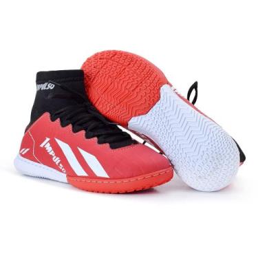 Imagem de chuteira cano longo botinha futsal quadra lisa - impulso, Vermelho, 40