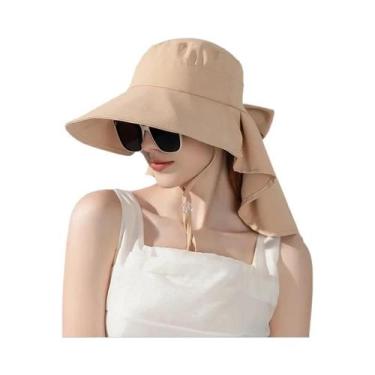 Imagem de Chapéu de Pescador com Aba Grande - Proteção Solar - Estilo Coreano, T