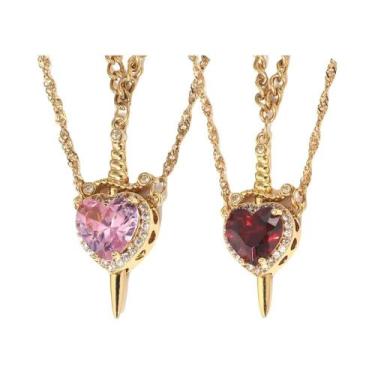 Imagem de Colar Gargantilha Gótico com Punhal de Cristal Vermelho - Dia dos Namo