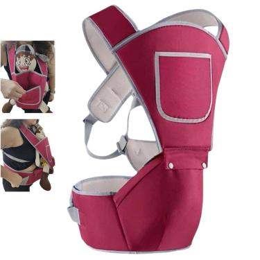 Imagem de Canguru Carregador Criança Bebe Alça Ergonomica Ajustavel Macio Acolchoada Viagem Passeio Bolso Seguro Resistente Praticidade