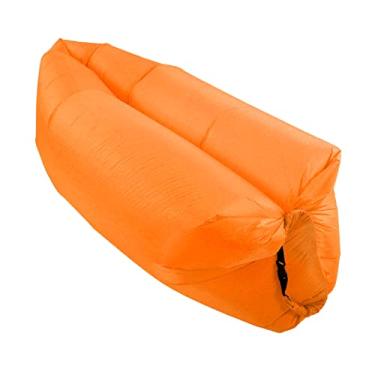 Imagem de Sofá Inflável de Espreguiçadeira Portátil e Confortável sofá Inflável Com Bolsa de Armazenamento para Câmera Espreguiçadeira Ao Ar Livre Inflatab Pano Pano Boi Bom i (Laranja)