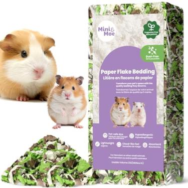Imagem de mini&moe Roupa de cama para hamster: controle de odor e livre de poeira absorvente de umidade papel natural roupa de cama para animais de estimação pequenos - para porquinhos-da-índia, hamsters e