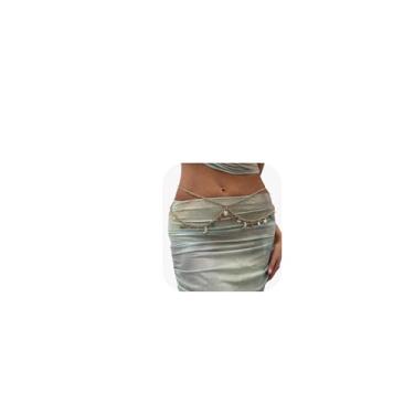Imagem de Corrente de cintura de contas de cristal de praia de verão joia de metal lua estrelas borla cinto multi-camadas girassol cintura corpo joia para mulheres, Medium, liga metálica, Sem Pedra Preciosa
