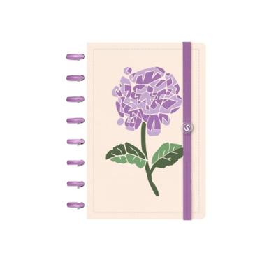 Imagem de Caderno de Disco ISCOOL Pequeno Flore(Ser) Hortência Bege