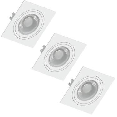 Imagem de 3 Spot Recuado Save Energy Par30 E27 Embutir Quadrado