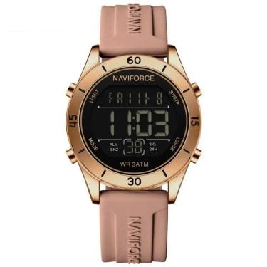 Imagem de Relógio Feminino Esportivo Tela Lcd Digital Pulseira Silicone Impermeavel 3atm Nude