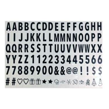 Imagem de Cartela 96 Letras Pretos P/ Quadro Light Box Led A4 Ou A5 - oem