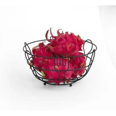 Imagem de Fruteira De Mesa Aramada Aço Cor Preta Black Arthi 24 Cm