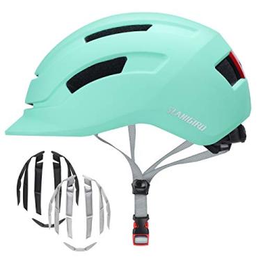 Imagem de Capacete de moto urbano infantil SLANIGIRO – Sistema de ajuste ajustável e lanterna traseira integrada para homens e mulheres, Matte Mint, Large(23.2"-24.0"/59-61cm)