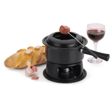 Imagem de Aparelho De Fondue 11 Peças Panela Esmaltado De 1,4 Litros Lugano Carne Queijo Chocolate Conjunto