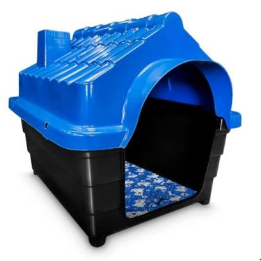 Imagem de Casa Casinha Plastica Cachorro Numero 5 + Colchao(Azul,Com Colchão)