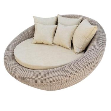 Imagem de Poltrona Chase Corda Náutica Cadeira Redonda Corda Náutica Alumínio Pr